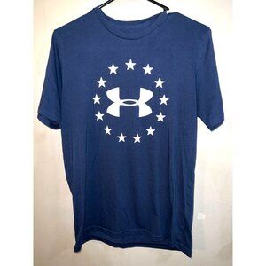 Under Armour Womens Navy Blue Loose Fit T-Shirt Medium Moisture-Wicking Fabric